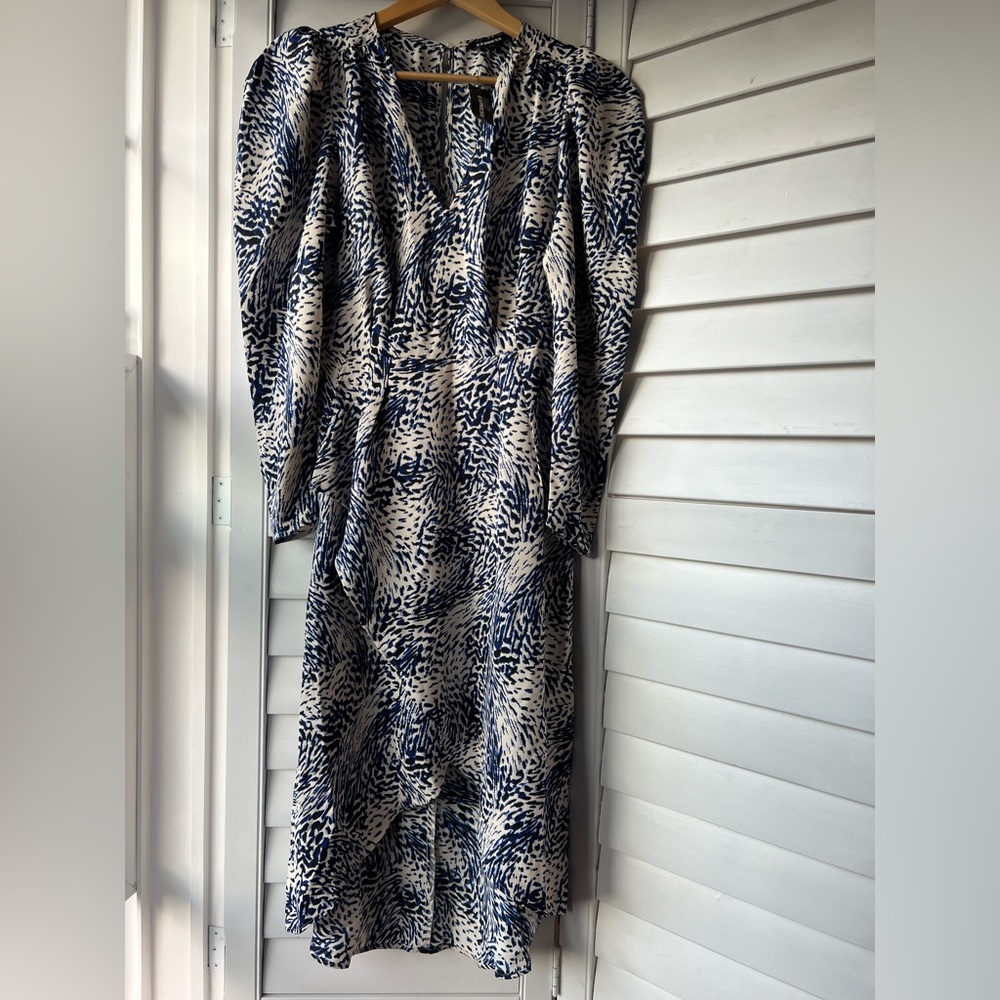 Express high low padded shoulder dress